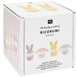 Rico Design Ricorumi Egg Cup Crochet Set, Pastel Colours