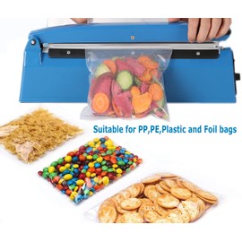 Impulse Heat Sealer Poly Bag Heat Sealer Sealing Machine Heat Seal Closer for Plastic Bags PE PP Bags with Extra Repair Kit (12 inch)