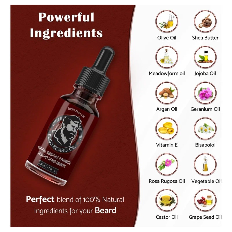 Aceite Para Barba Natural 30 Ml Con Aceite De Argán