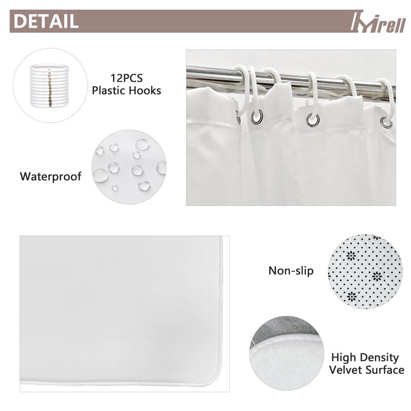 4PCS Western Aztec Shower Curtain Set Abstract Bathroom Set with