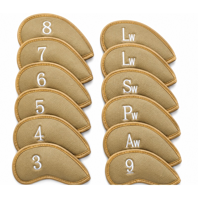 Golf Iron Head Covers Numbers Synthetic Leather Headcover Deluxe Value