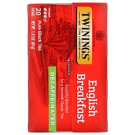 Twinings English Breakfast Tea, Decaffeinated, Tea Bags, 20 ct
