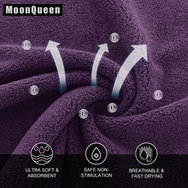MOONQUEEN Ultra Soft Premium Washcloths Set - 12 x 12 inches - 24 Pack - Quick Drying - Highly Absorbent Coral Velvet Bathroom Wash Clothes - Use as Bath, Spa, Facial, Fingertip Towel (Plum)