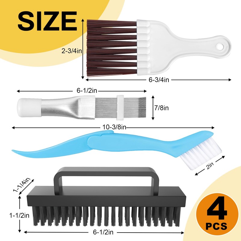 Powrocket 4 Pcs Air Conditioner Fin Cleaner Set,3 Different Fin