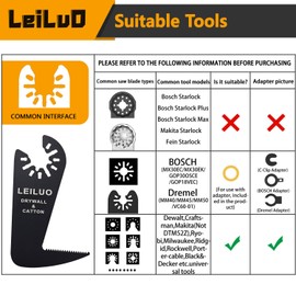 LEILUO 6 Pcs Multitool Blades Drywall & Multi-Material Cutting Universal Multi Tool Accessories Compatible with DeWalt Makita & More