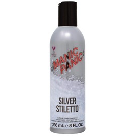 MANIC PANIC- Tonifica y neutraliza los tonos cobrizos el champú matizador Silver Stiletto deposita un tono violeta suave para eliminar los tonos...   