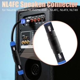 MAD OWL Speaker Conversion Plug NL4FX Professional Audio Connector, 18 awg Male to Female Coupler Adapter Compatible with Neutrik NL4MP, NL4MPR, NL4FC, NL4FX, NLT4X (4Pack)