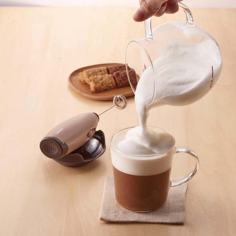 HARIO CZ-1BR Creamer Zette Whisk, Milk Foamer, Brown, Present, Gift