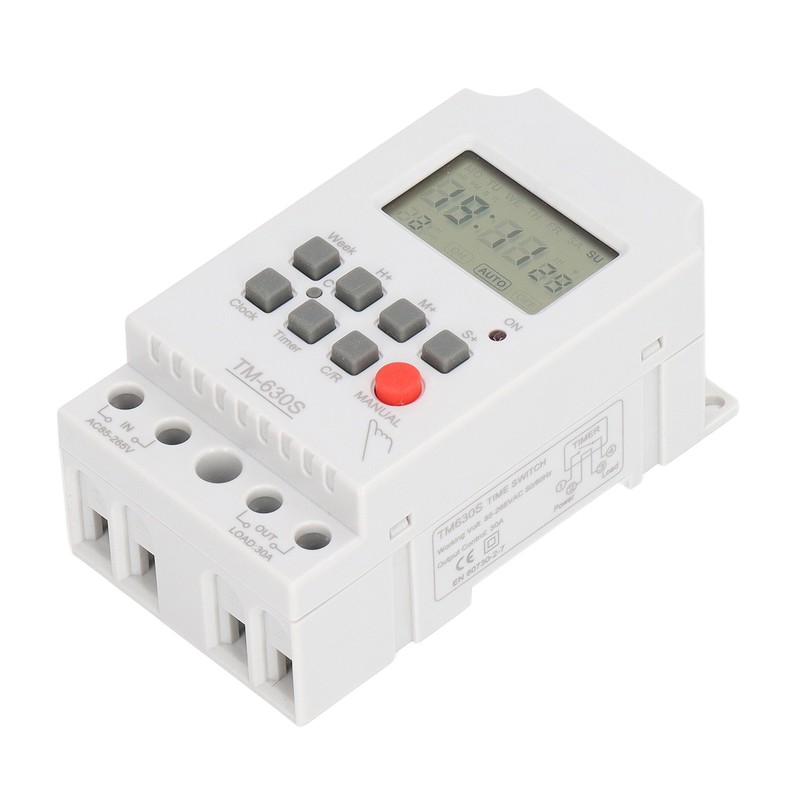 Second Setting Digital Timer Switch ABS 7 Day Programmable Memory