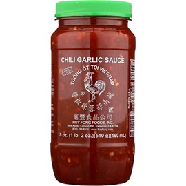 Huy Fong Chili Garlic Sauce, Natural Color, 18 Ounce Jar (Pack of 12)