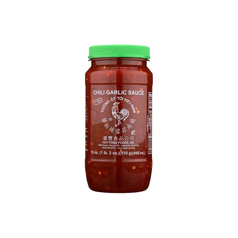 Huy Fong Chili Garlic Sauce, Natural Color, 18 Ounce Jar