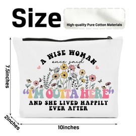 FBCCZEY Retirement Gifts Makeup Bag, Funny Retirement Gift for Women, Happy Retirement Gifts, Retired Gifts for Women, A Wise Woman Once Said Cosmetic Bag, Coworker Leaving Gifts for Women