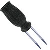 Cemetery Vase, Black Plastic, Modern Cylindrical Vase with Ground Spike,