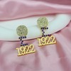 1922 SGR Drop Earrings for Women Sigmaa Gamma Rho Gift