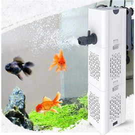 Filtro para peceras Seawater con Sistema de filtración de Agua Dulce y Salada, 1000 L/h de caudal, Cartucho filtrante de Acero Inoxidable Filtro de pecera (15 W) (9200-15W)