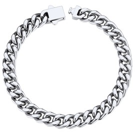 Chain Bracelet for Women Silver Cuban Link Bracelet Stainless Steel Bracelets for Men Biker Bracelet Hip Hop Bracelet