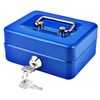 Small Cash Box with Key Lock, Portable Metal Money Box