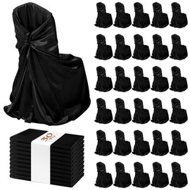 30 Pcs Red Chair Covers, 43x55 inch Silky Satin Universal Chair Covers for Wedding, Fits All Type of Chairs,Removable Washable Chairs Slipcover Event Dinning Slipcover for Party/Event/Banquet