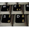 Greek-English Non-Transparent Keyboard Stickers Black Background