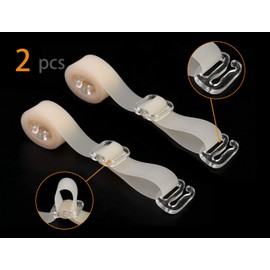 Allegra K 1Pair Non-Slip Clear Bra Straps Replacement Invisible Transparent Bra Shoulder Straps Width: 1.0cm/ 3/8" Skin Color