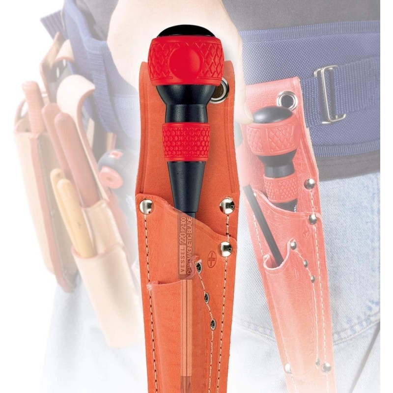 VESSEL BALL GRIP Screwdriver 4PC. Set, Red/Blue, 2204PBU