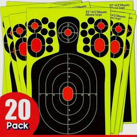 20/30pcs Large-Scale Human Silhouette Targets - High-Visibility Reactive Splatter Glow Florescent Paper Design for Accurate Range Training and Shooting Accessories - Universal Fit for All Users - Color: 20pcs