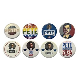 Pete Buttigieg 2024 For President - Campaign Buttons Set of 8 pins - 2.25 inches