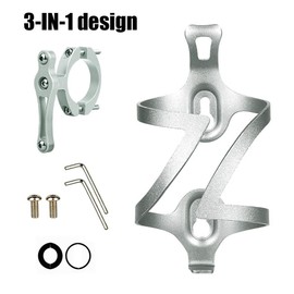 L7HWDP Bike Water Bottle Holder Lightweight and Strong Aluminum Alloy Adjustable Bicycle Bottle Holder for Road,Mountain Bikes (Silver)