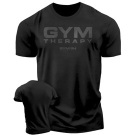 Gymish Lifestyle Gym Therapy Workout Shirts for Men, Lifting T-Shirt for Gym Workout (Black, MED)
