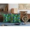 Doobicy 18X18 Inch Peacock Feather Throw Pillow Covers Set of