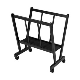 MEEDEN Wood Large Print Rack with Castors, Artist Storage and Display Rack, Premium Drying Rack, Storage for Canvas, Prints, Panels, Posters, Holds Artworks Up to 47", Black