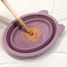 Makeup Brush and Puff Cleaning Pad Purple Puff Cleaning 2ea