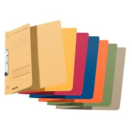 Leitz Slotted Folder, 1/2 Cut Front Cover A4 kfm. Heftung Manila Cardboard Pack of 5 Assorted Colours