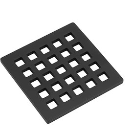 Holge 3.75 Inch Square Shower Drain Cover 5mm Thick Floor Drain Square Grille (Black)