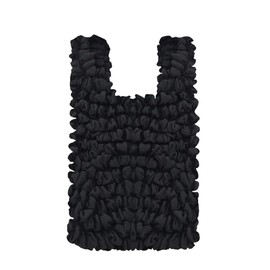 FRACARKOS Eco Bag, Aperture Bag, Compact, Large Capacity, Folding, No Need to Fold, Squeez, Stretch, Stretches to Fit Luggage, Shopping Bag, Convenience Store Bag.., Black