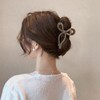 Wine & Cook Half-up matte ribbon hair clip / 반묶음머리 무광 리본 집게핀