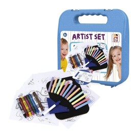 Chicos Take Along Artist Set - Includes Crayons, Chalks, Dry Erase Board and Markers, and Coloring Sheets