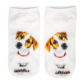 cosey Pair of Trainer Socks - Dog Design - One Size UK 1-7, Jack Russell