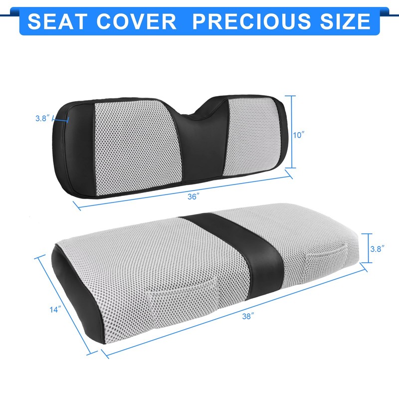 Golf Cart Seat Covers - Breathable Fabric Universal Rear Seat
