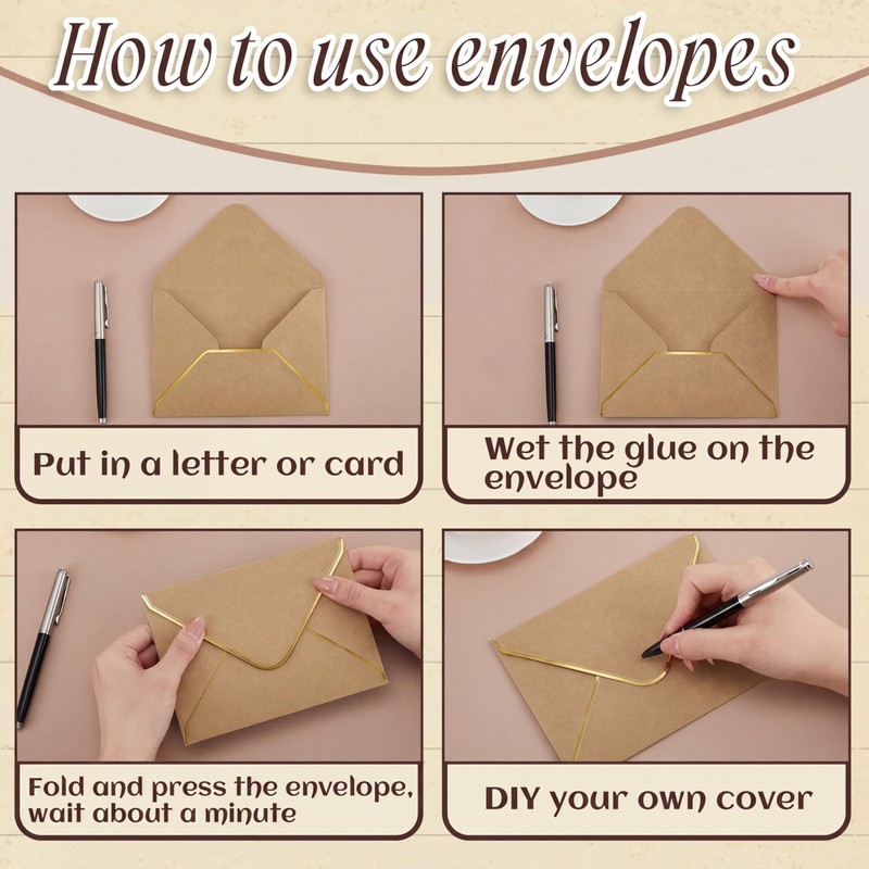 Cholemy Brown 4 x 6 Envelopes 50 Pack A6 Card