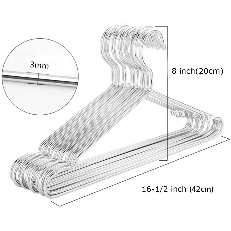 Tosnail 50 Pack Stainless Steel Strong Wire Metal Hangers Heavy