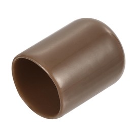 QUARKZMAN Pack of 15 Rubber Caps 15mm ID Rubber End Caps Sealing Cap Vinyl Round End Cap Cover Screw Thread Protective Caps, Brown