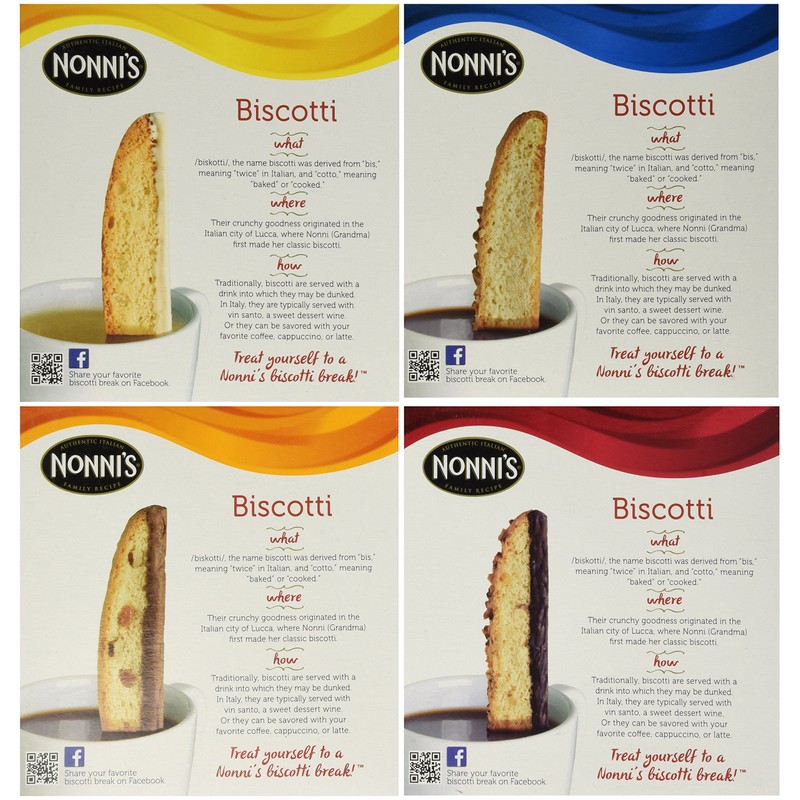 Nonni's Biscotti Variety - (Cioccolati, Limone, Originali, Turtle Pecan), 6.8