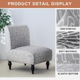 Eco-Ancheng Chair Cover Accent Chair Cover Armless Chair Slipcover Stretch Slipper Chair Cover Removable Armless Dining Chair Covers Armless Chair Protector Chair Covers for Living Room Hotel,10