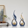 XMGZQ Gold Ceramic Abstract 2 Piece Statue Set,Mid Century Modern
