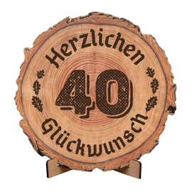 CUBIBOO ART Postkarte Echtholzfurnier (Sperrholz) 3 mm mit langlebigem Druck und Ständer – 40 Jähriges Dienstjubiläum – 40 Jubiläum Arbeit – 40 Jahre Dienstjubiläum – Geschenke Zum 40 Dienstjubiläum