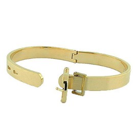 High Polished Stainless Steel Adjustable Belt Buckle Bracelets Bangle For Men/Women (Gold Perimeter 19CM)