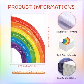 Engrowtic 30 Pcs Back to School Gifts Motivational Notebooks Mini Positive Affirmations Journal Inspirational Mental Health Notepad for College School Supplies Students Teacher Employee (Rainbow)