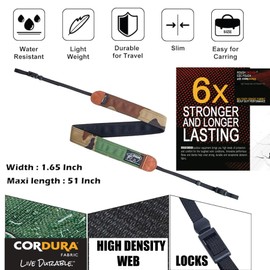 Rough Enough DSLR Camera Neck Strap Durable for Canon Nikon Sony Camo Cordura Good Gift for Photographers Camo