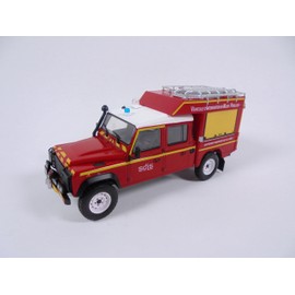 OPO 10 - 1/43 Fire Engine Compatible with Land Rover Defender 130 Hazardous Environment Intervention Vehicle (GRIMP) - Hachette CPL03 Lightweight Fire Engine
